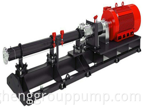 Vertical single screw rotor pump.